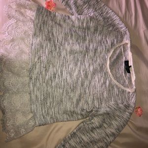 Sweater with lace bottom